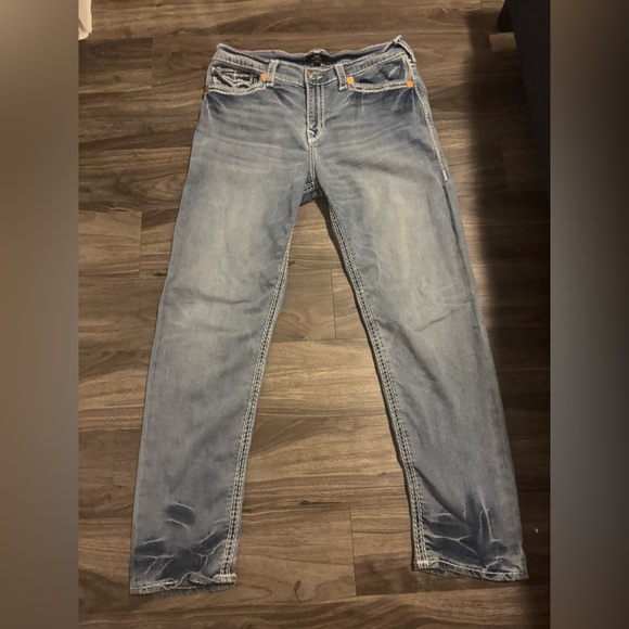 True Religion Men's Faded Blue Straight Jeans - Picture 1 of 5